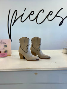 Stone colored cowgirl bootie