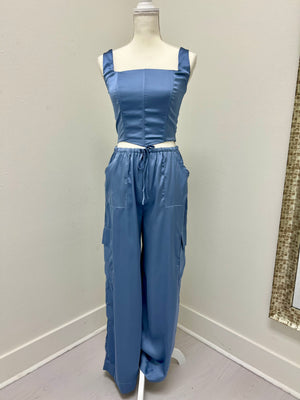 Bluebonnet pants paired with corset top