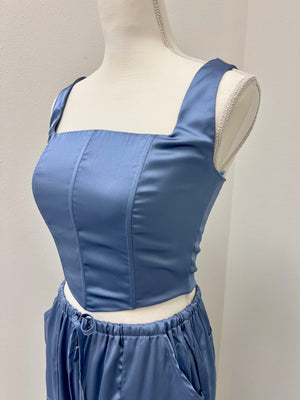 Blue corset top