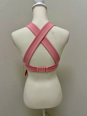 Back view of pink sports bra