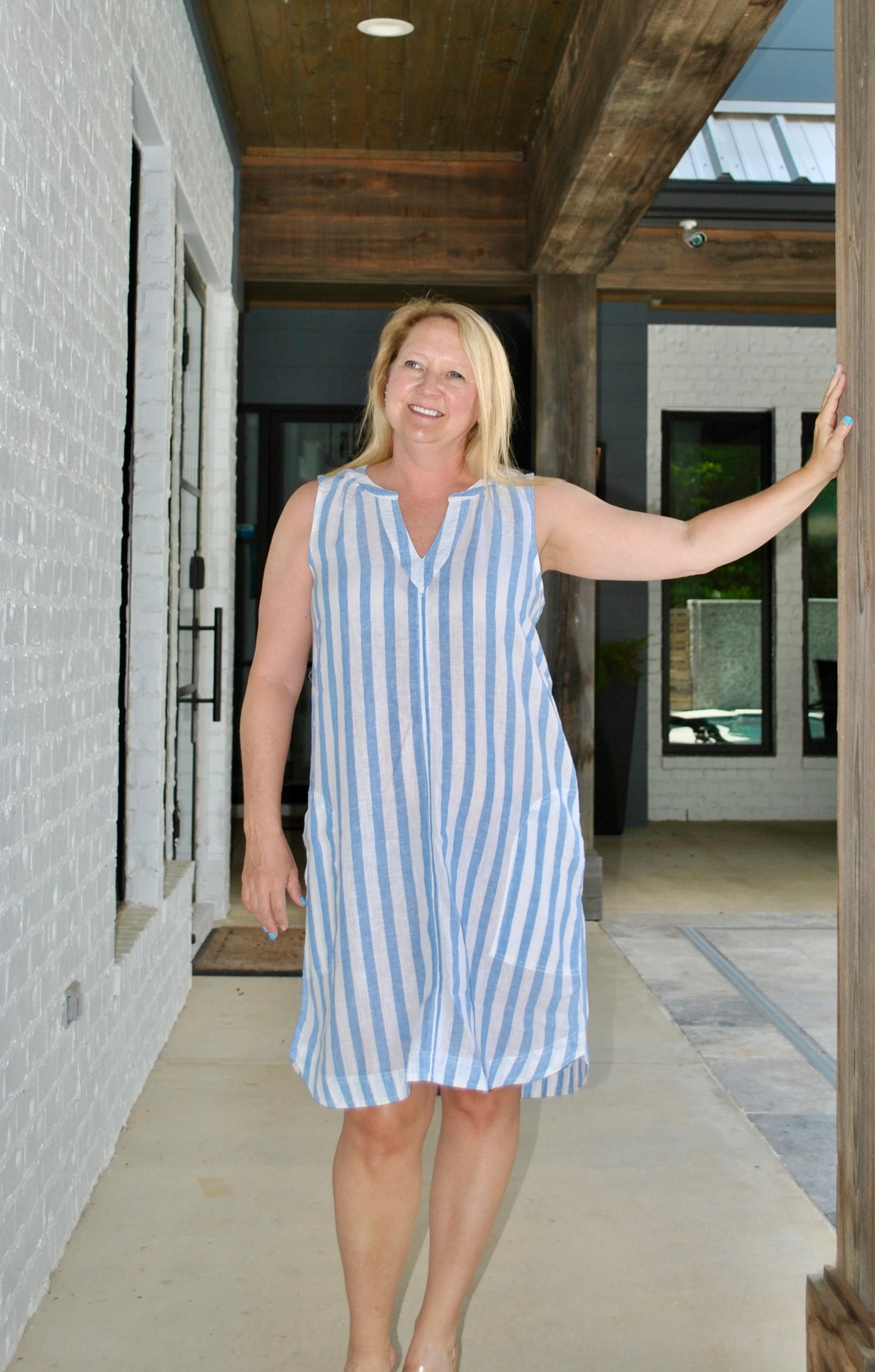 Blue stripe dress