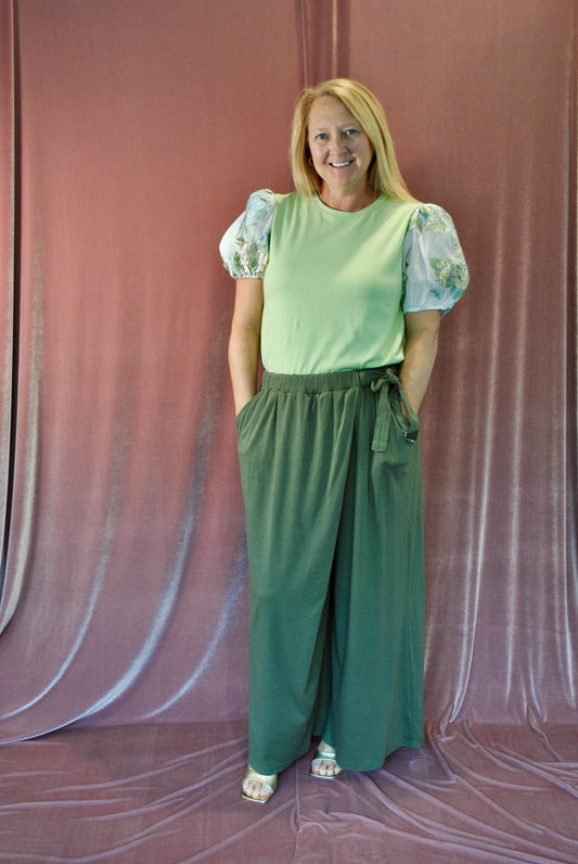 Olive wrap pants