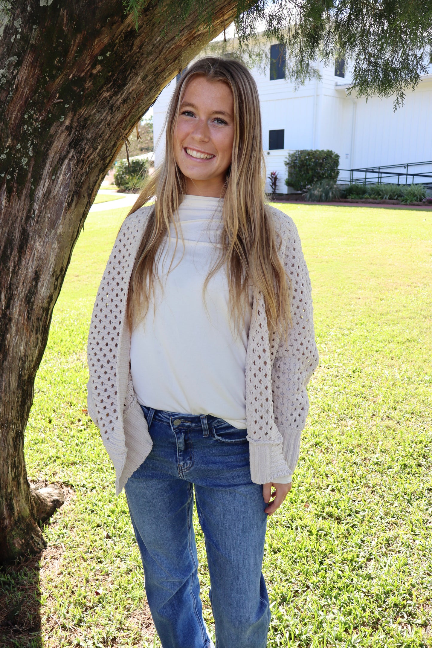 Tan cardigan