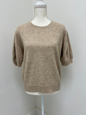 Taupe short sleeve sweater
