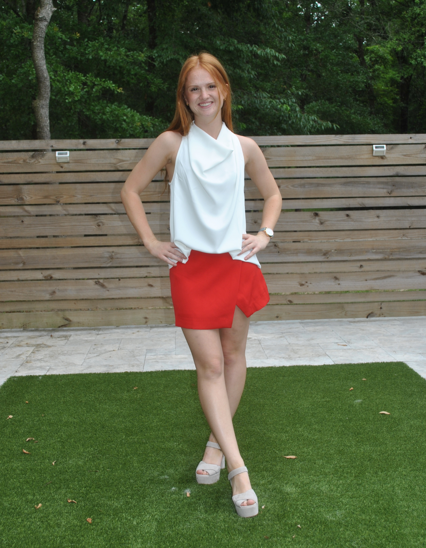 Red skort