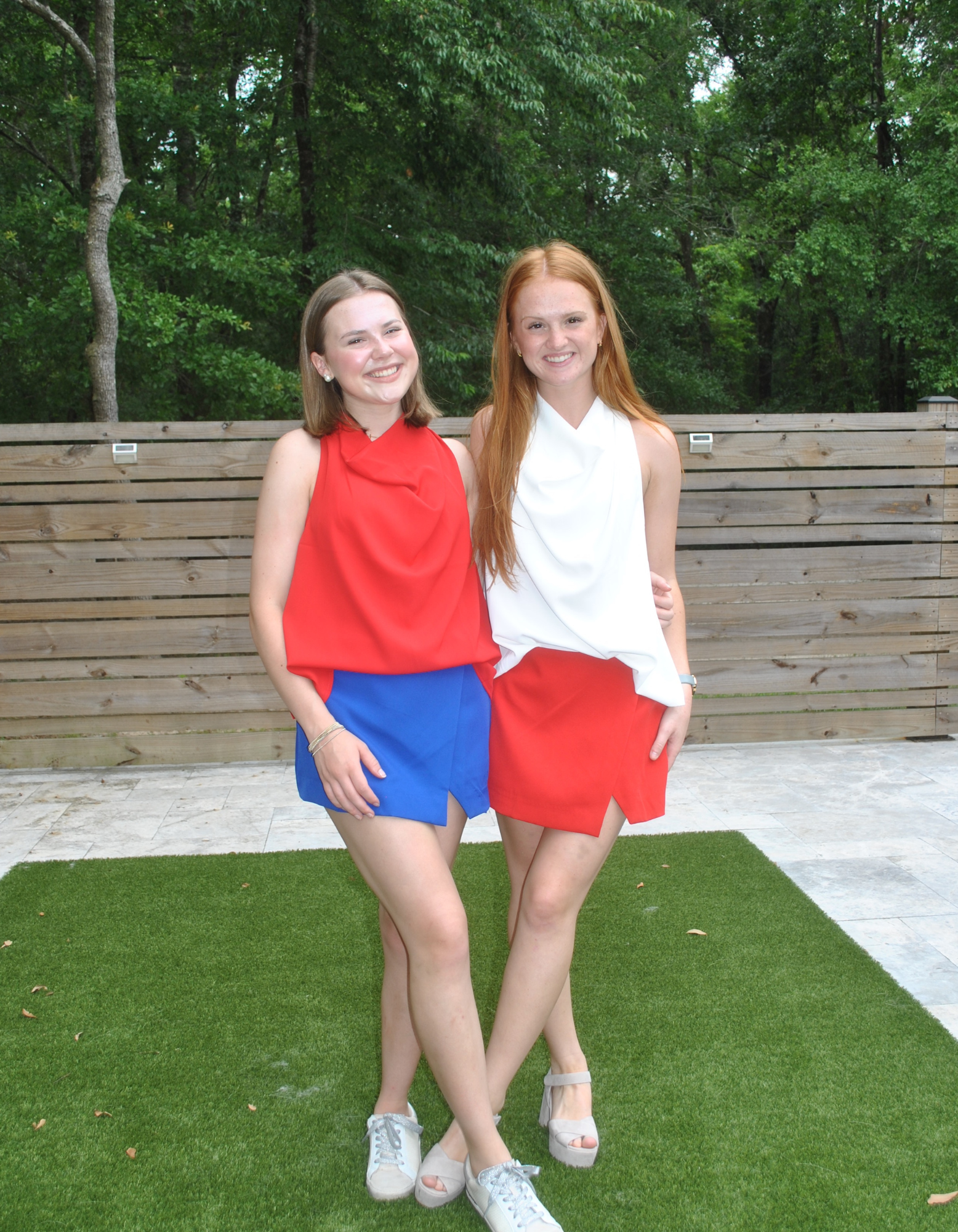 Red & blue Skort