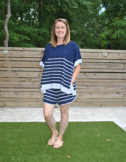 Navy striped top