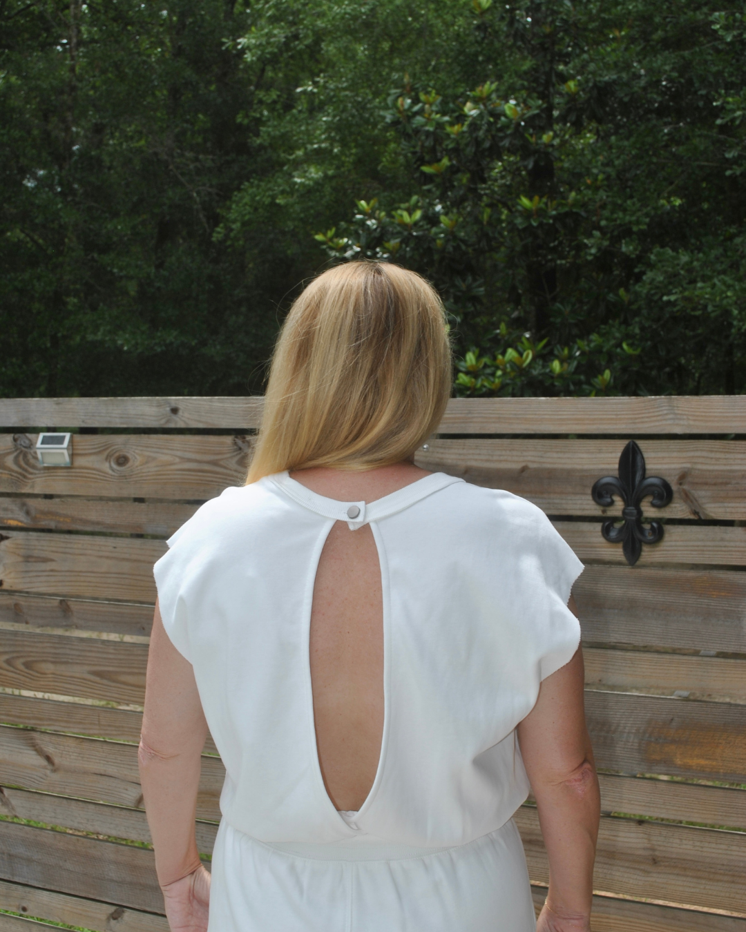 White jumper back view