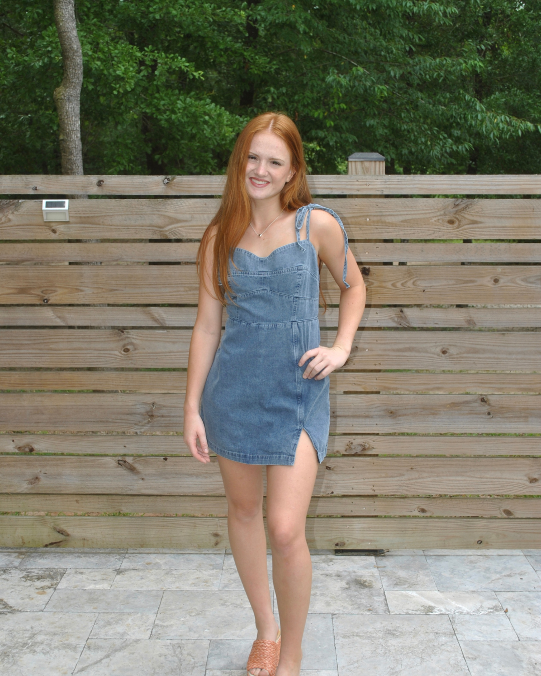 Denim romper dress