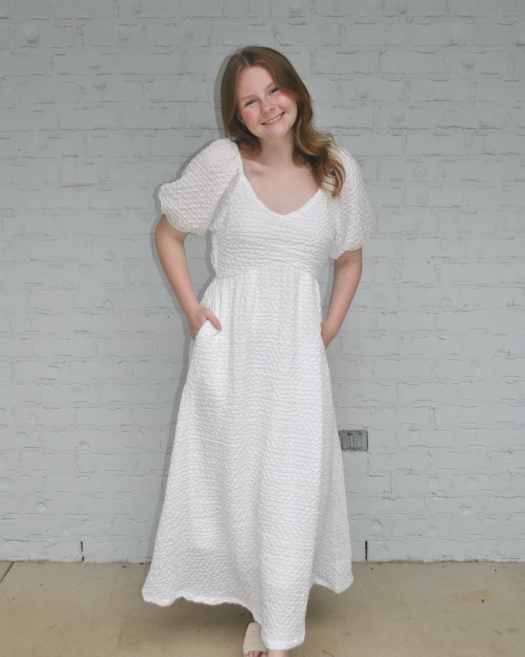 White maxi dress