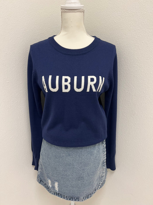 Navy sweater with white Auburn across chest