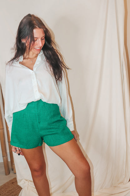 BRIA TWEED SHORTS GREEN