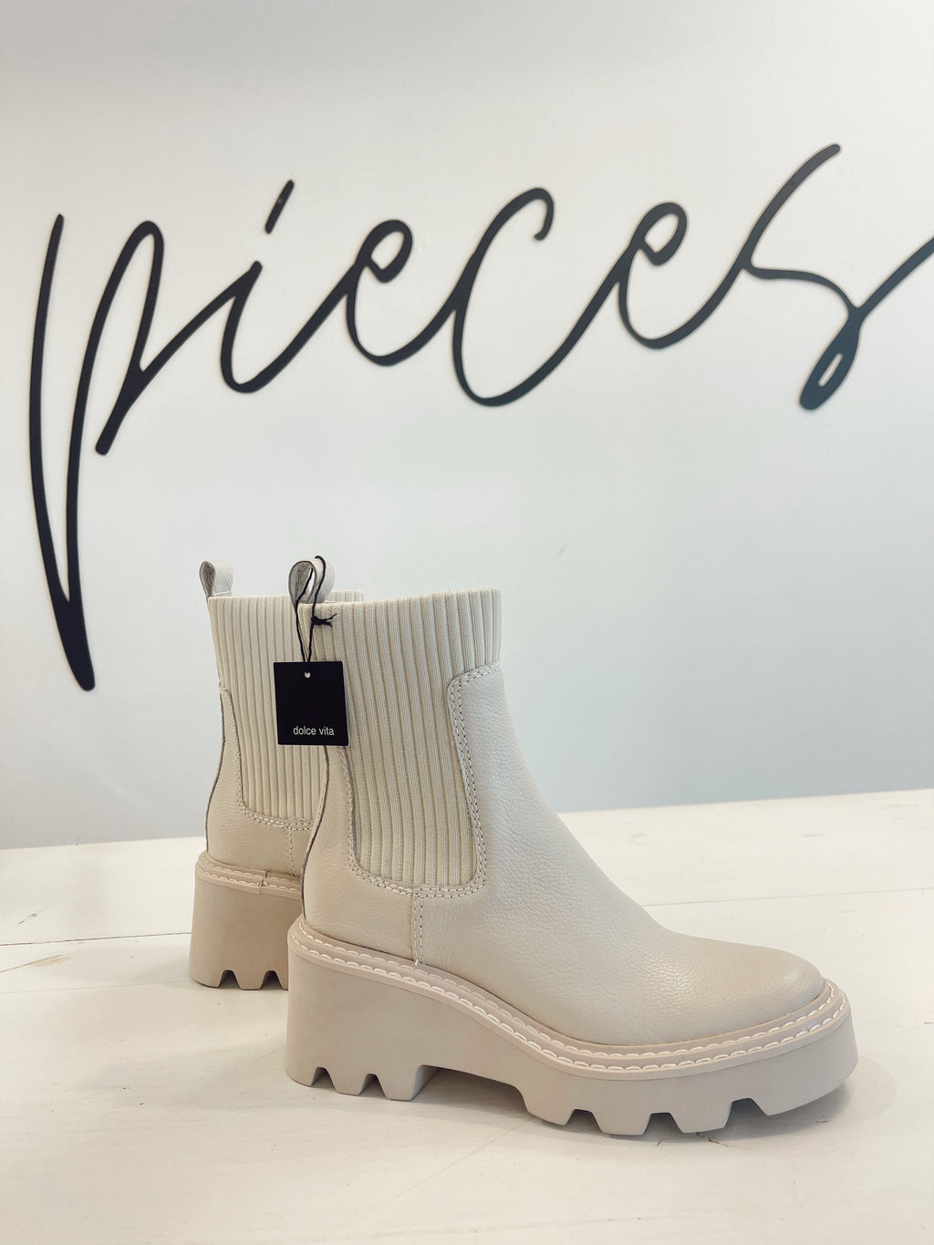 DOLCE VITA HOVEN H2O IVORY LEATHER BOOT
